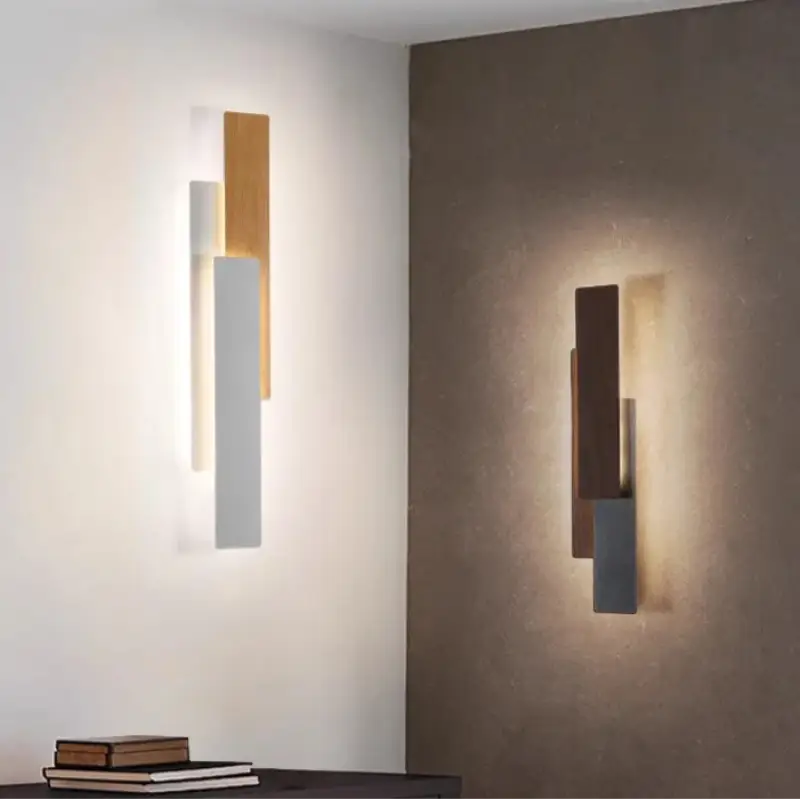 Applique Murale LED Bois Et Métal Style Minimaliste Élégant