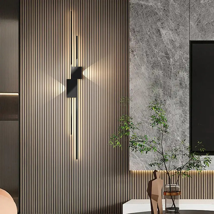 Applique Murale LED Design Graphique Noir et Blanc Moderne