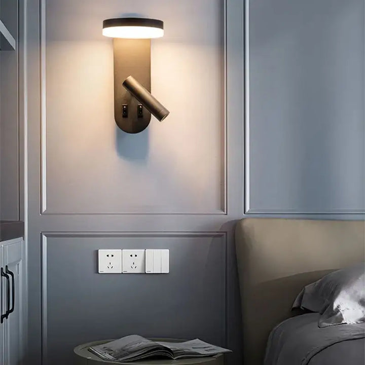 Applique murale led design moderne avec liseuse style épuré