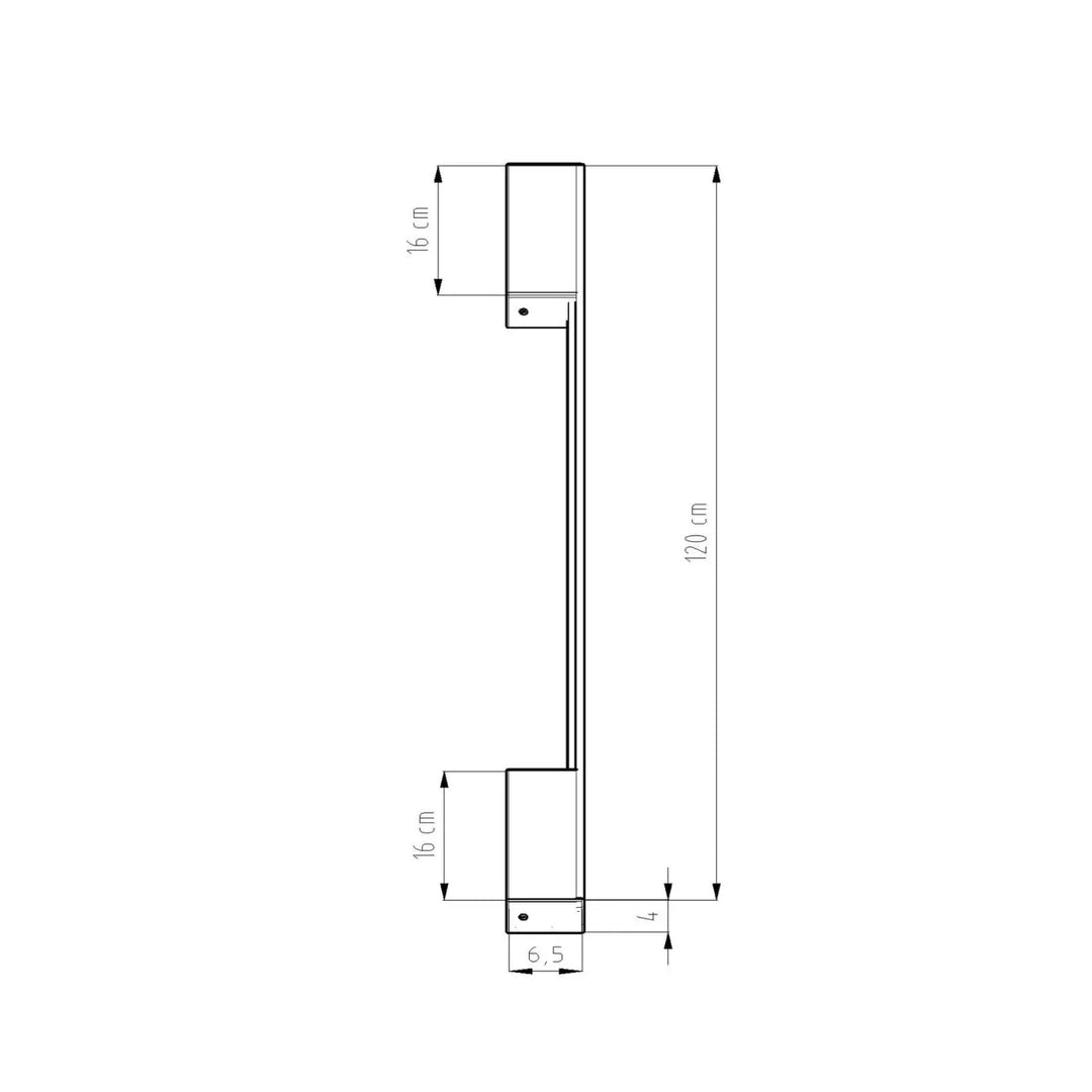 Applique murale sappo m 3000k doré en métal 120 cm avec 2 sections de 16 cm et base 4 mm inspire solutions imprévisibles