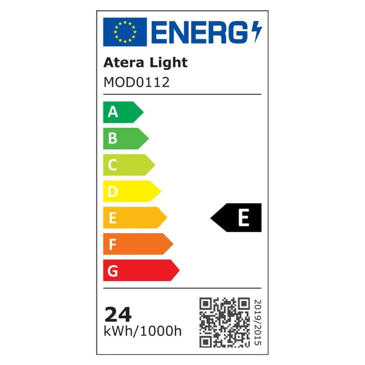 Étiquette énergie blanche pour applique murale lahti s 3000k doré avec module led e rating 24 kwh/1000h et qr code