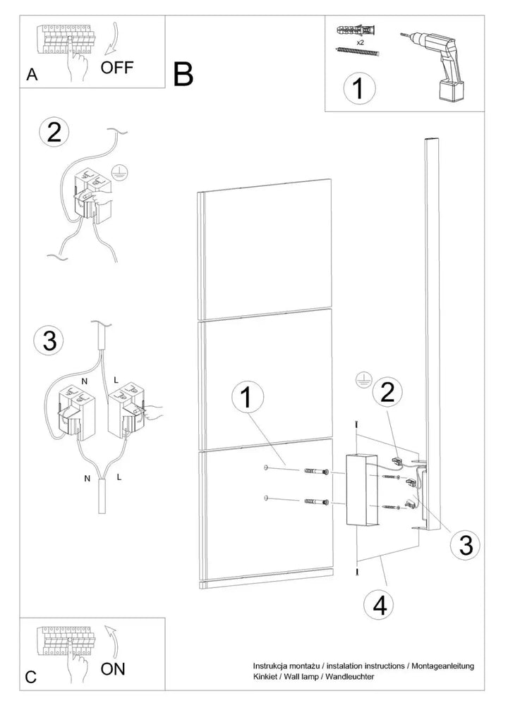 Applique murale lahti s 3000k doré avec module led à trois panneaux verticaux pour solutions imprévisibles