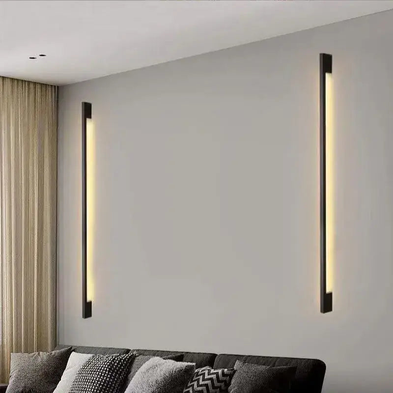 Applique Murale LED En Forme De Barre Fine Noire Design