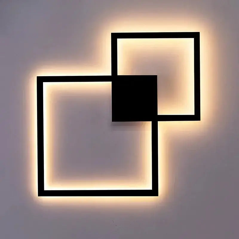 Applique murale led à formes carrées contemporaines au style chic