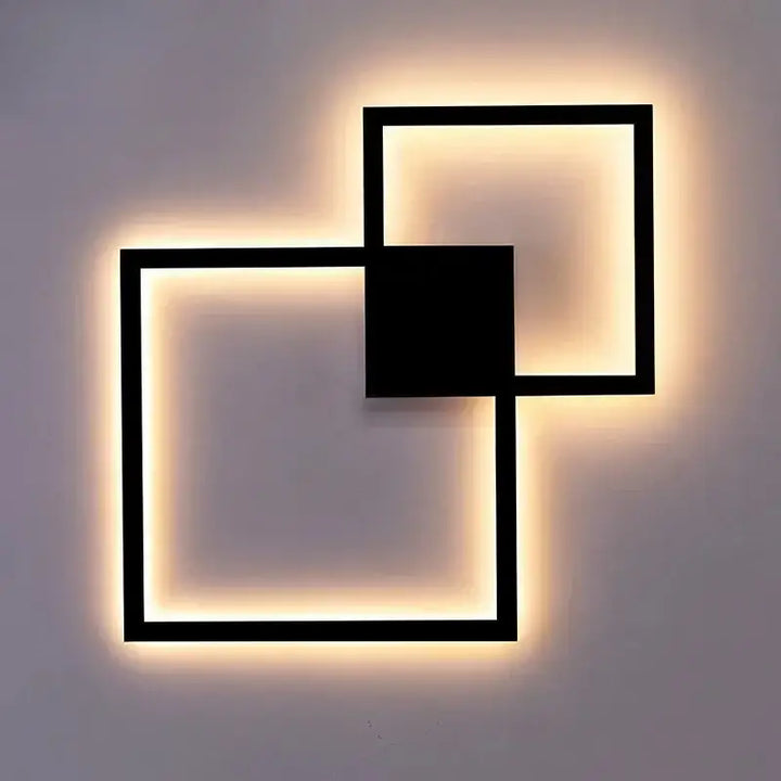 Applique murale led à formes carrées contemporaines au style chic