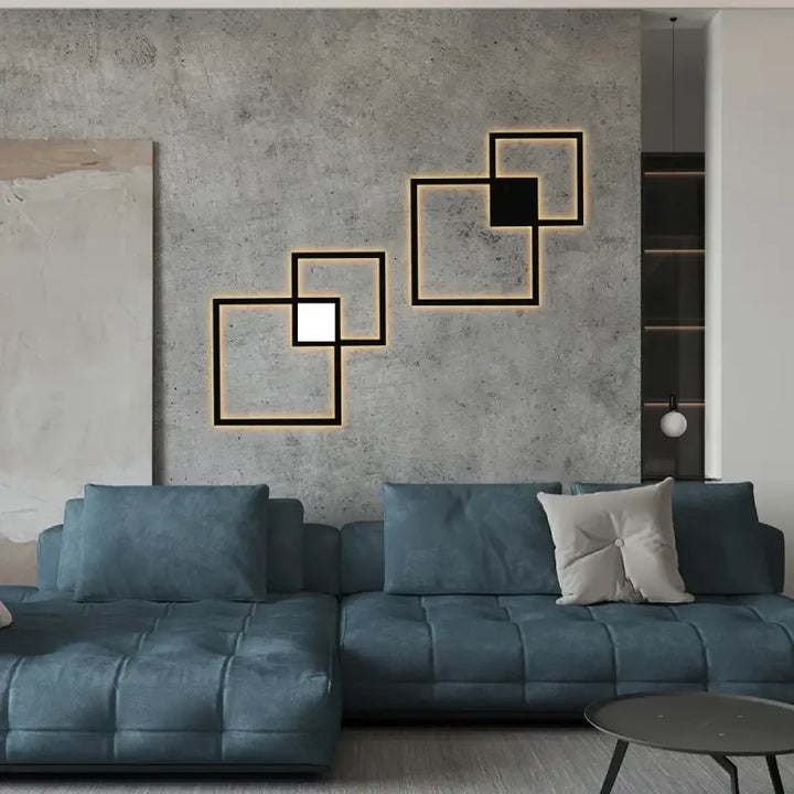 Applique murale led à formes carrées contemporaines au style chic