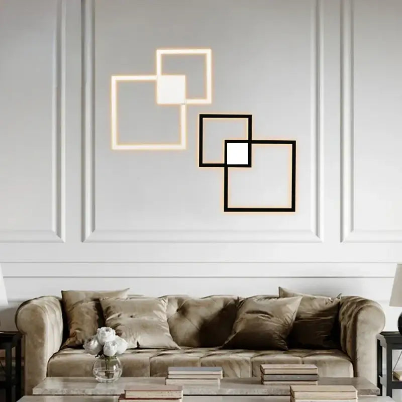 Applique murale led à formes carrées contemporaines au style chic