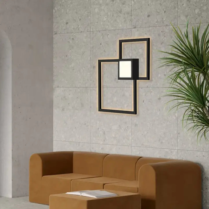 Applique murale led à formes carrées contemporaines au style chic