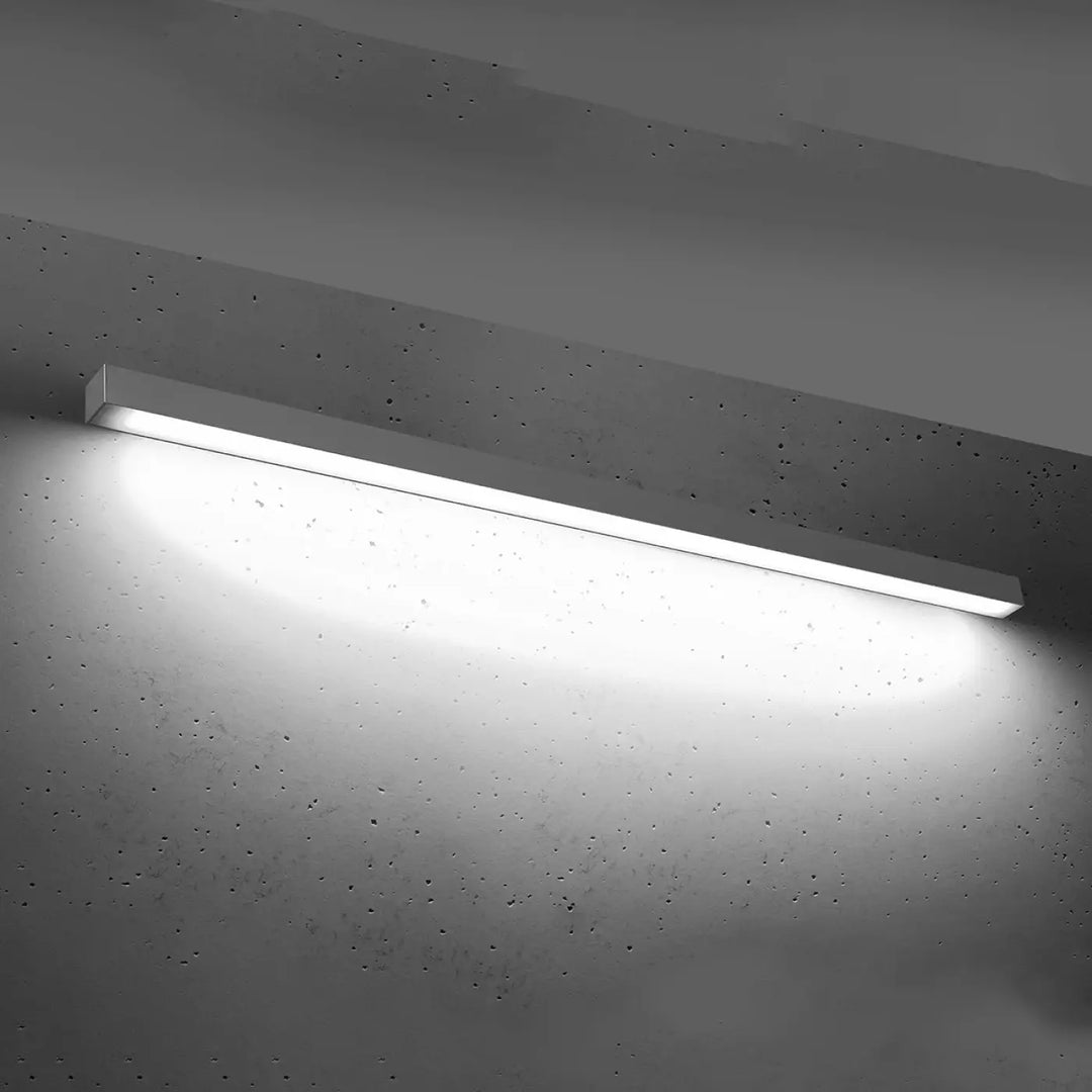 Applique murale collection pinne 150 gris en led strip light minimaliste avec paramètres d’éclairage intégrés au plafond
