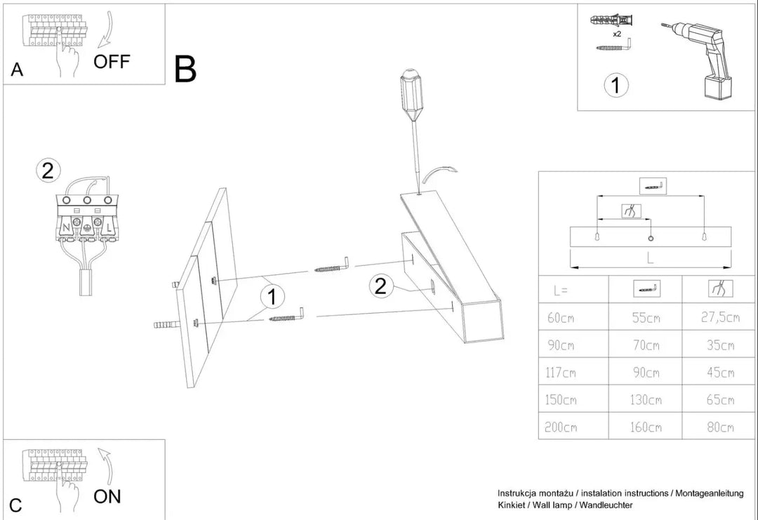 PINNE 67 grey wall light