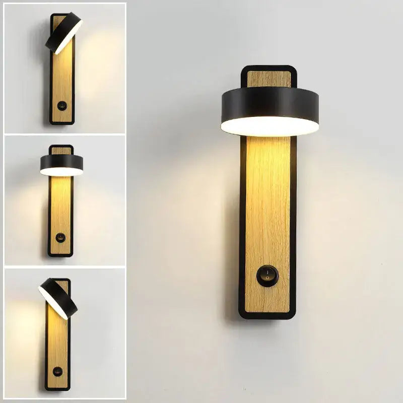 Applique led minimaliste bois clair moderne ambiance chic