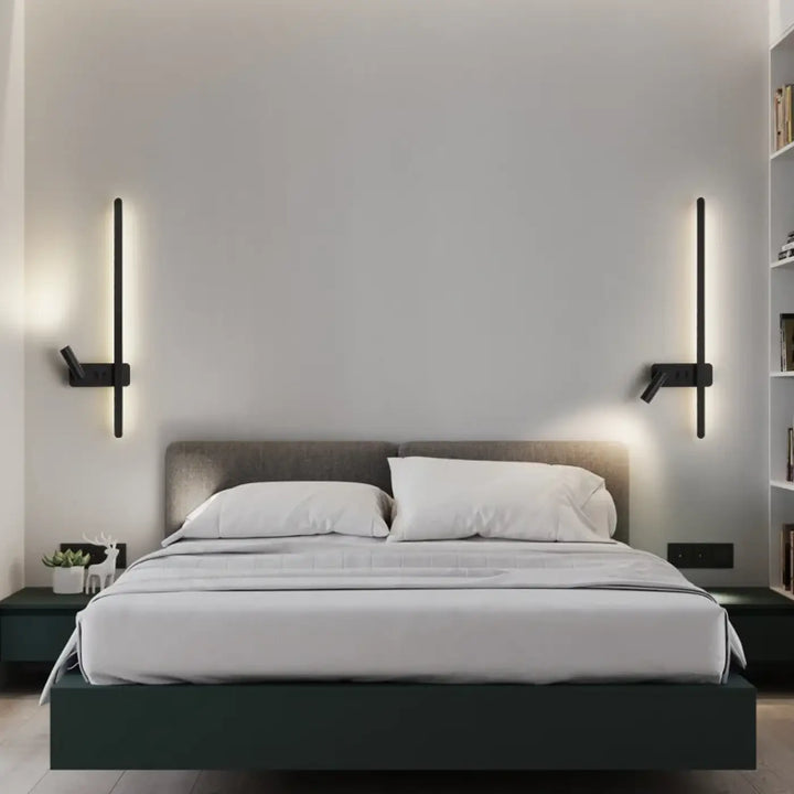 Applique murale led minimaliste en métal noir design élégant