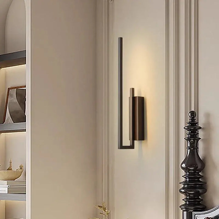 Applique murale LED moderne en métal noir design minimaliste