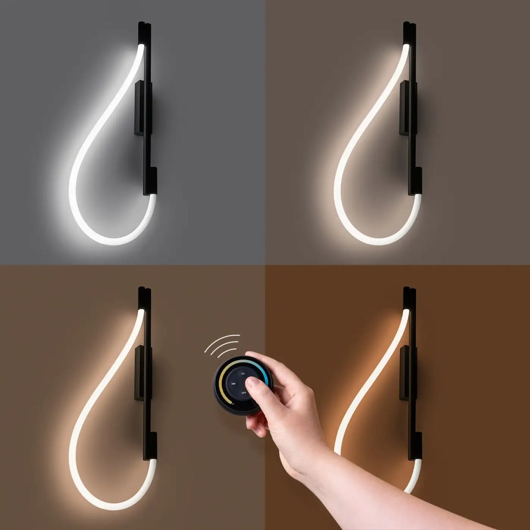 GALAKSE wall light, black LED, 2700-6500K