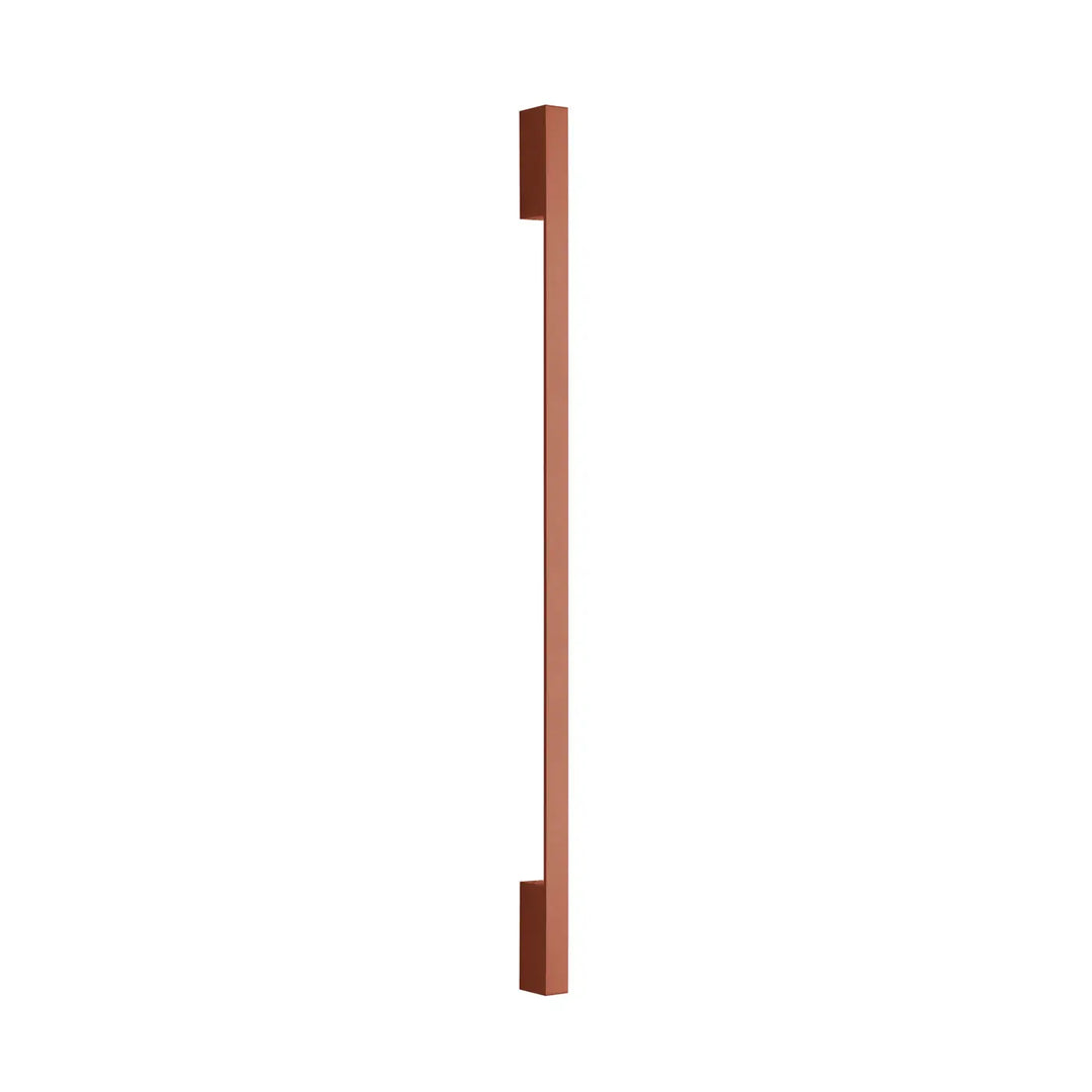 Applique murale s’appo 120 led 3000k rouge ocre avec poignée de porte rectangulaire en cuivre design minimaliste
