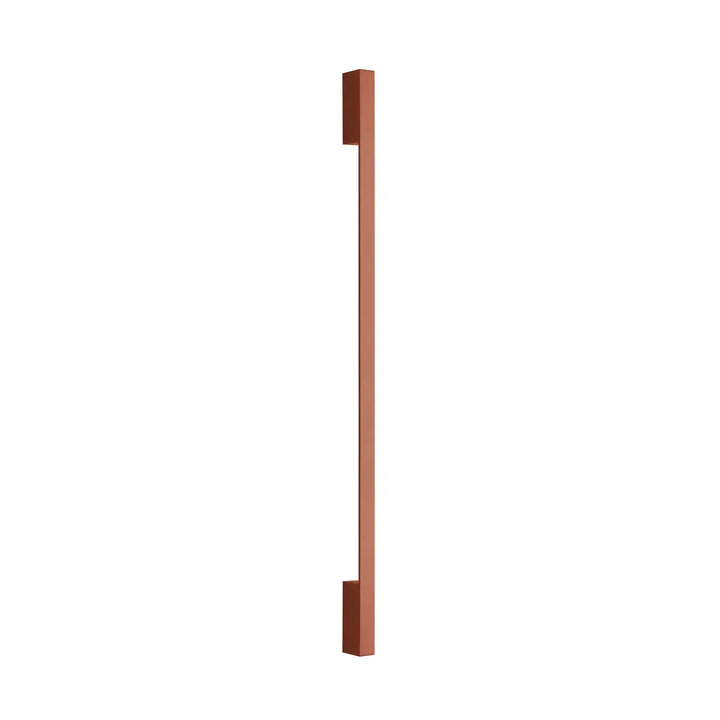 Applique murale s’appo 120 led 3000k rouge ocre avec poignée de porte rectangulaire en cuivre design minimaliste