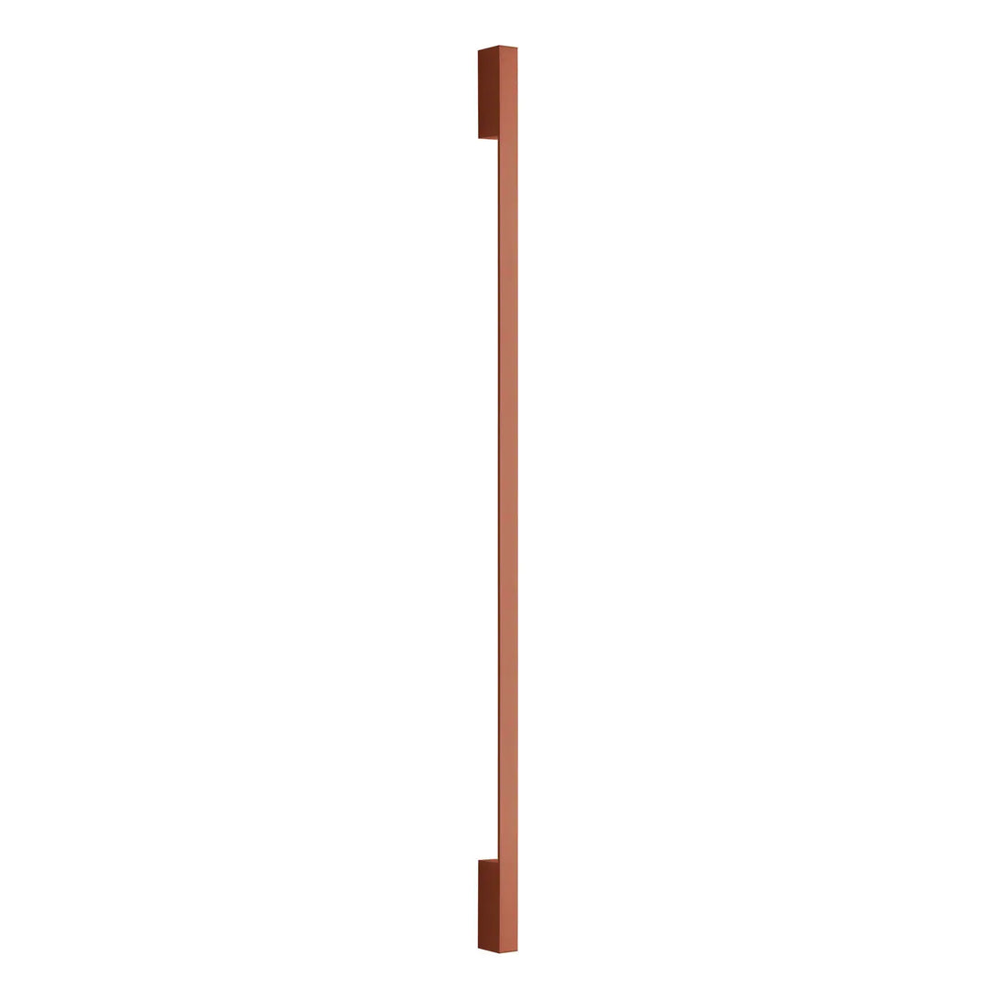 Applique murale sappo 150 led 4000k rouge ocre avec poignée en métal cuivre design rectangulaire minimaliste