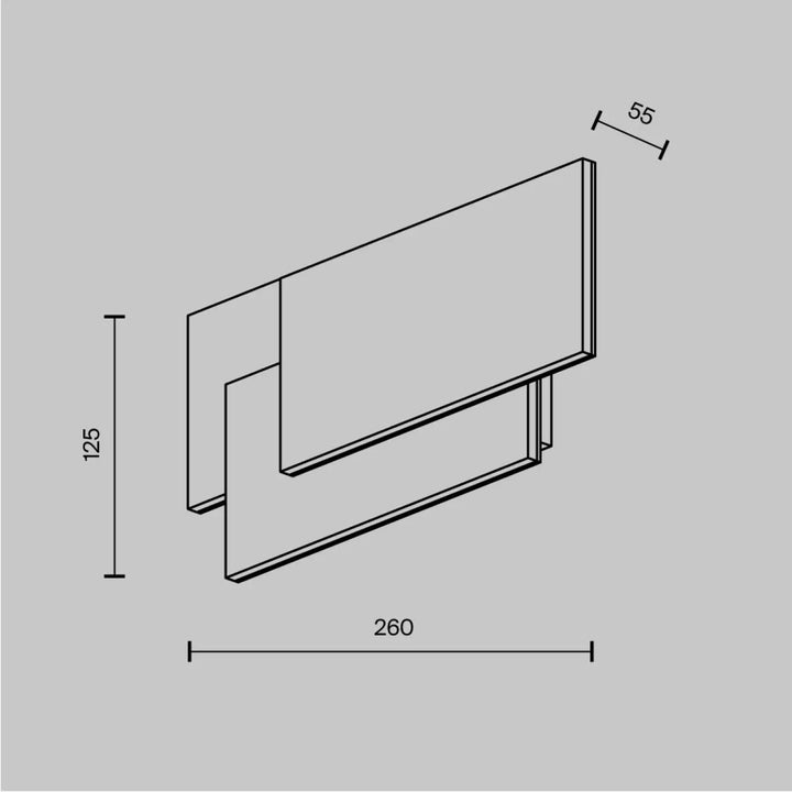 Applique murale led trame en acier blanc avec étagère murale minimaliste aux lignes épurées et dimensions précises