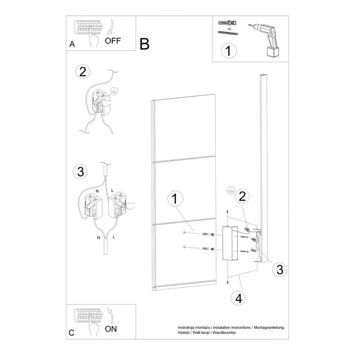 LAHTI M wall light, white 3000K