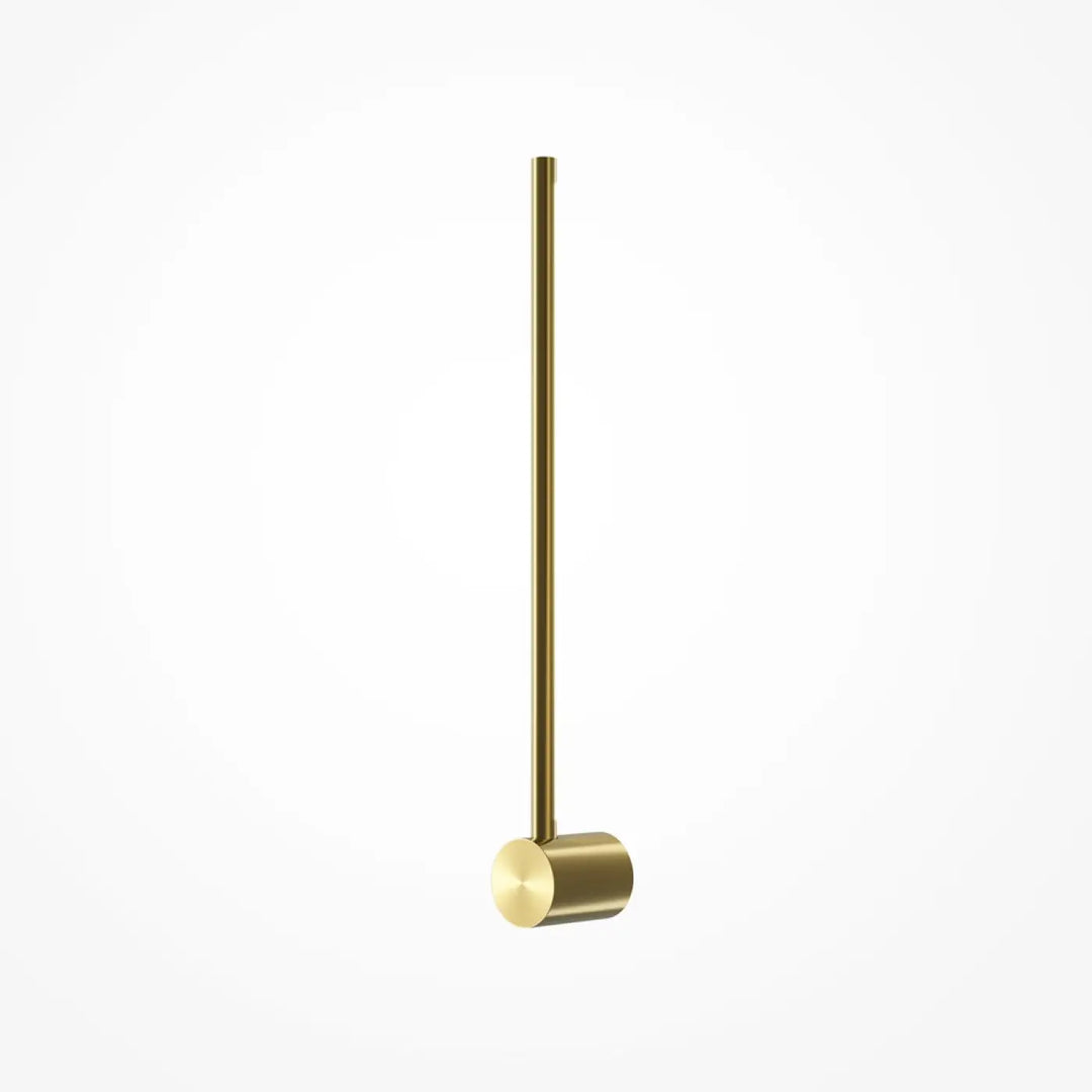 Applique murale light stick en acier doré avec marteau minimaliste en laiton cylindrique à tête polie arrondie
