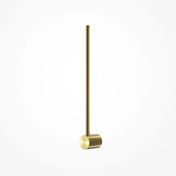 Applique murale light stick en acier doré avec marteau minimaliste en laiton cylindrique à tête polie arrondie