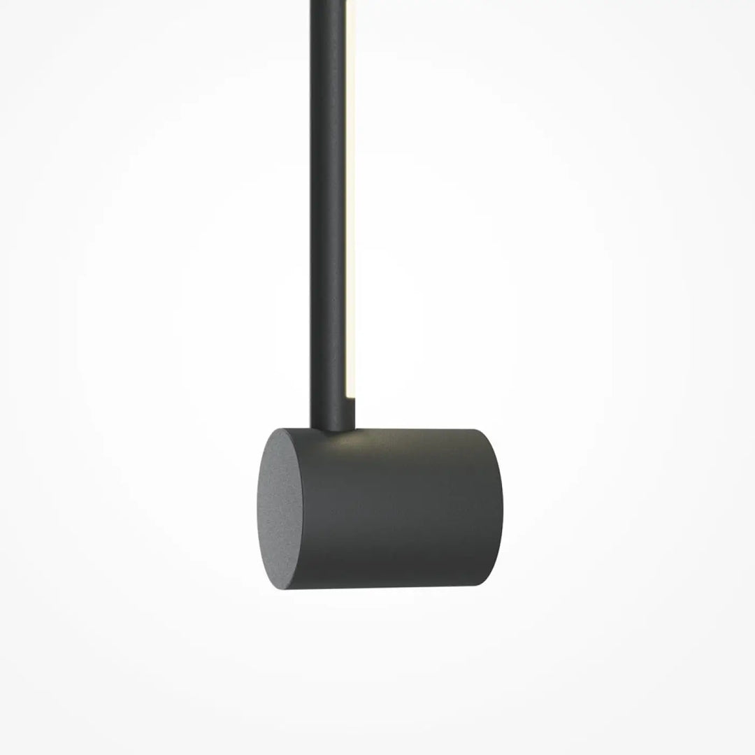 Applique murale light stick en acier doré avec design cylindrique noir et led intégrée pour éclairage doux blanc