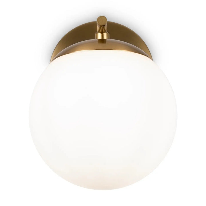 Applique murale marble en finition platine dorée avec globe en verre dépoli sphérique pour éclairage design