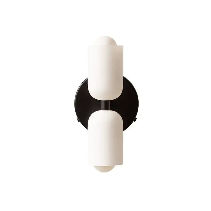 Applique murale minimaliste double diffuseur en verre opalin design