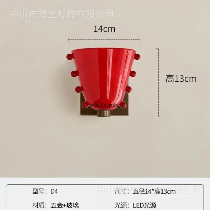 Applique murale moderne avec abat-jour en verre colorée élégant