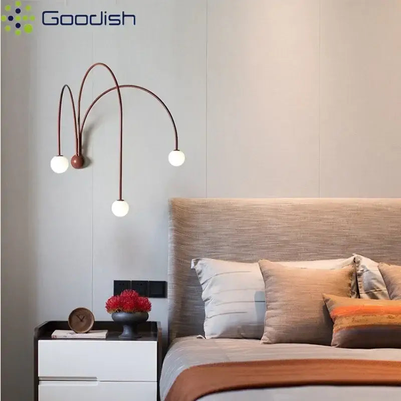 Applique murale moderne arches courbées avec globes élégant