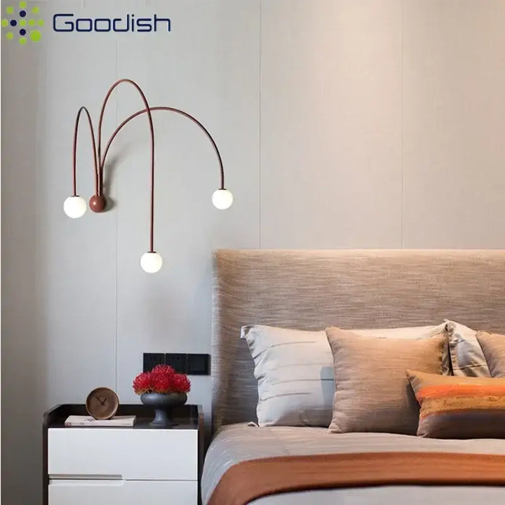 Applique murale moderne arches courbées avec globes élégant