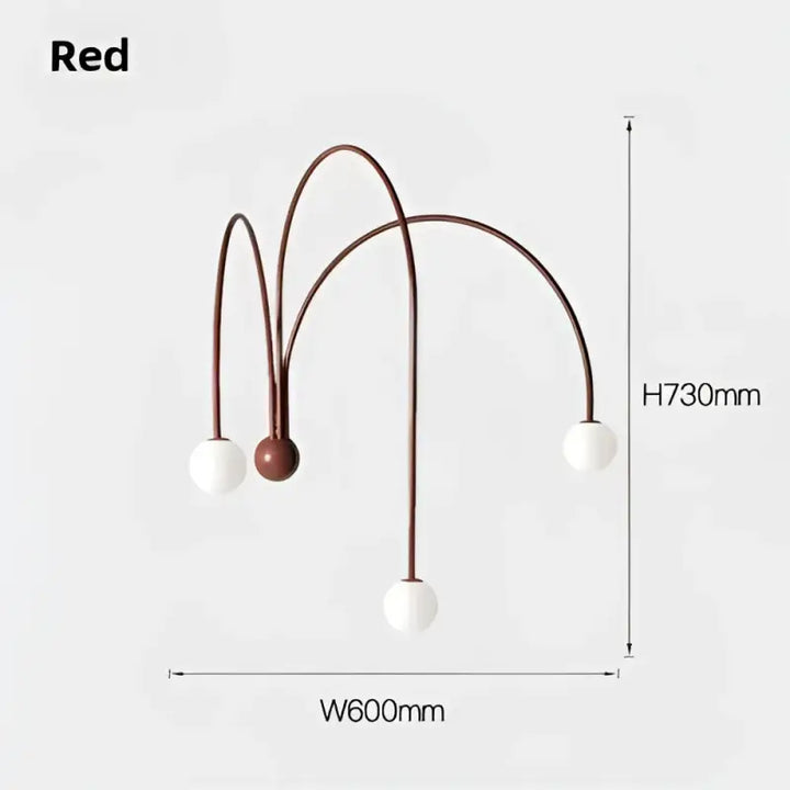 Applique murale moderne arches courbées avec globes élégant