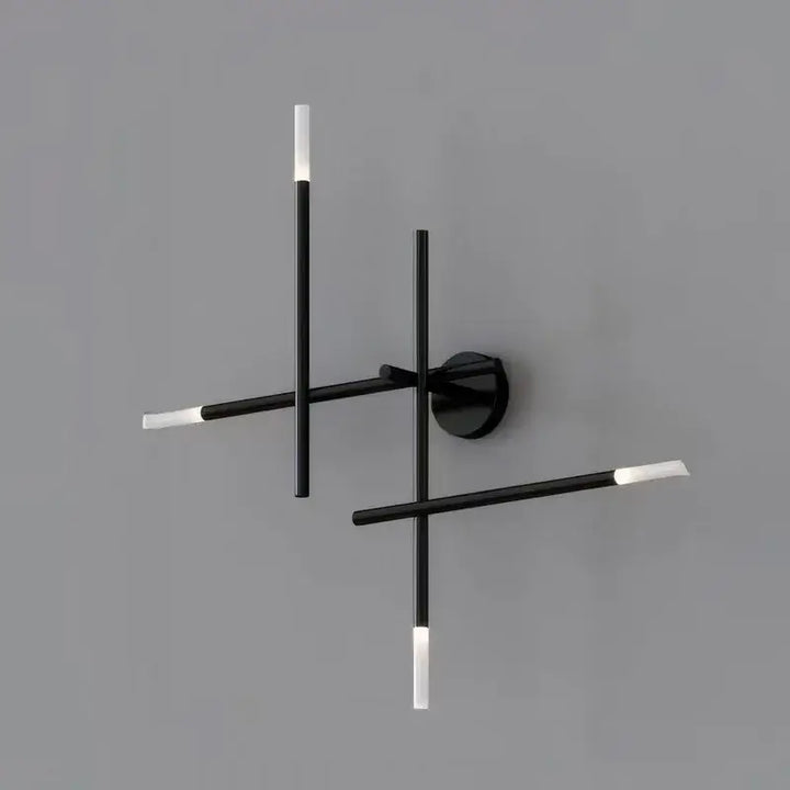 Applique murale moderne design géométrique LED croix noire

