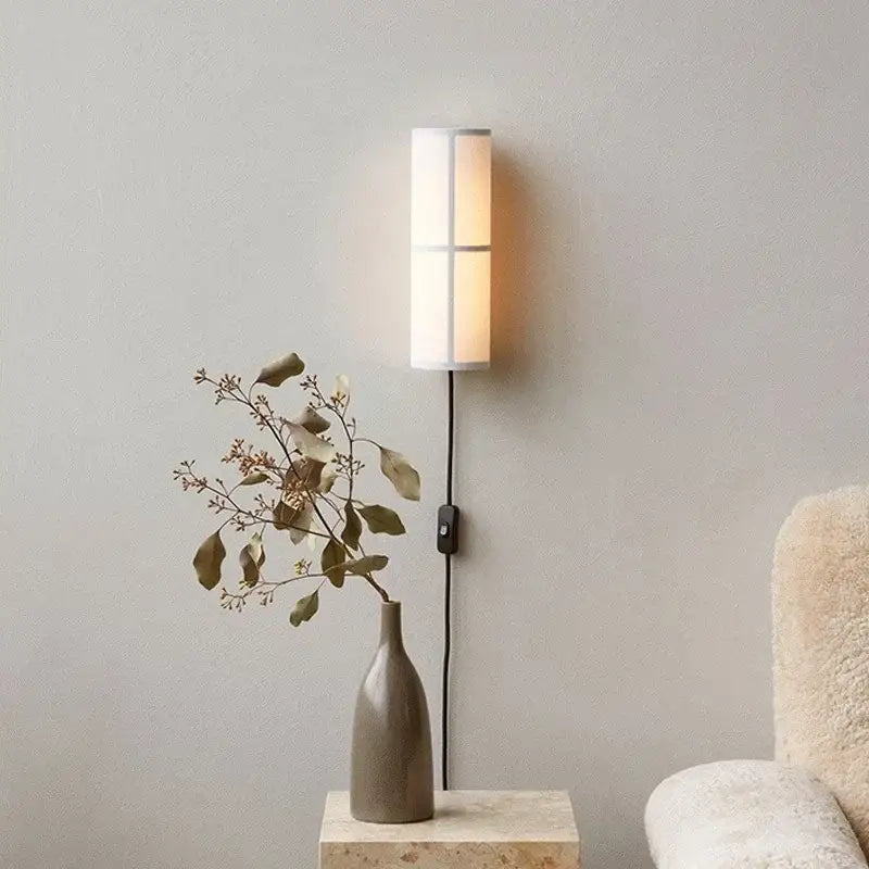Applique Murale Moderne En Tissu Clair Diffuseur De Lumière Douce

