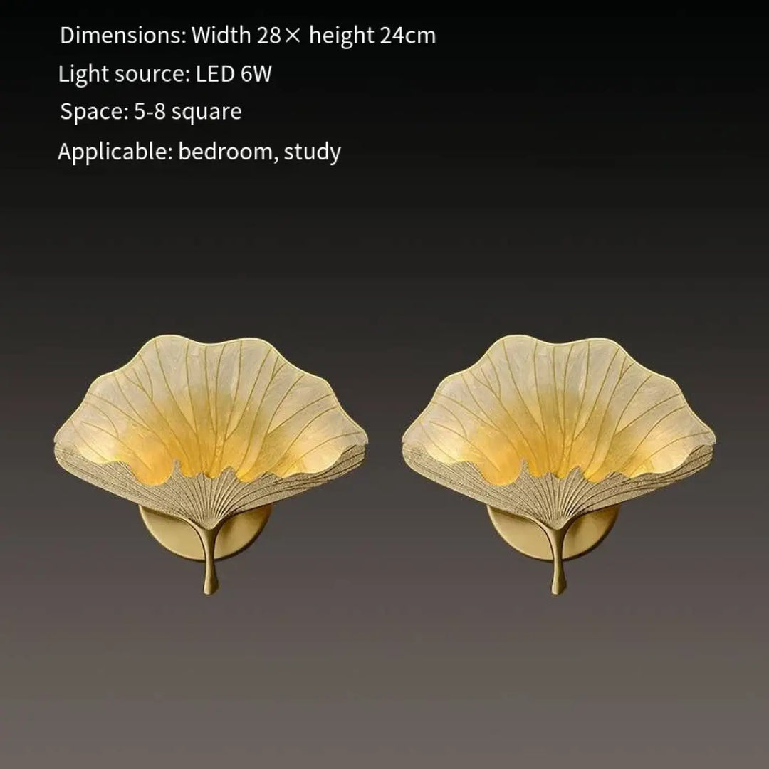 Applique murale moderne en forme de feuille dorée élégance