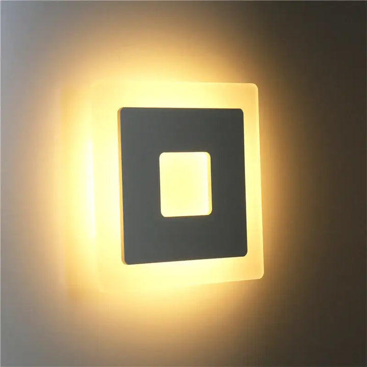 Applique Murale Moderne Led Design Carré Noir Pour Salon