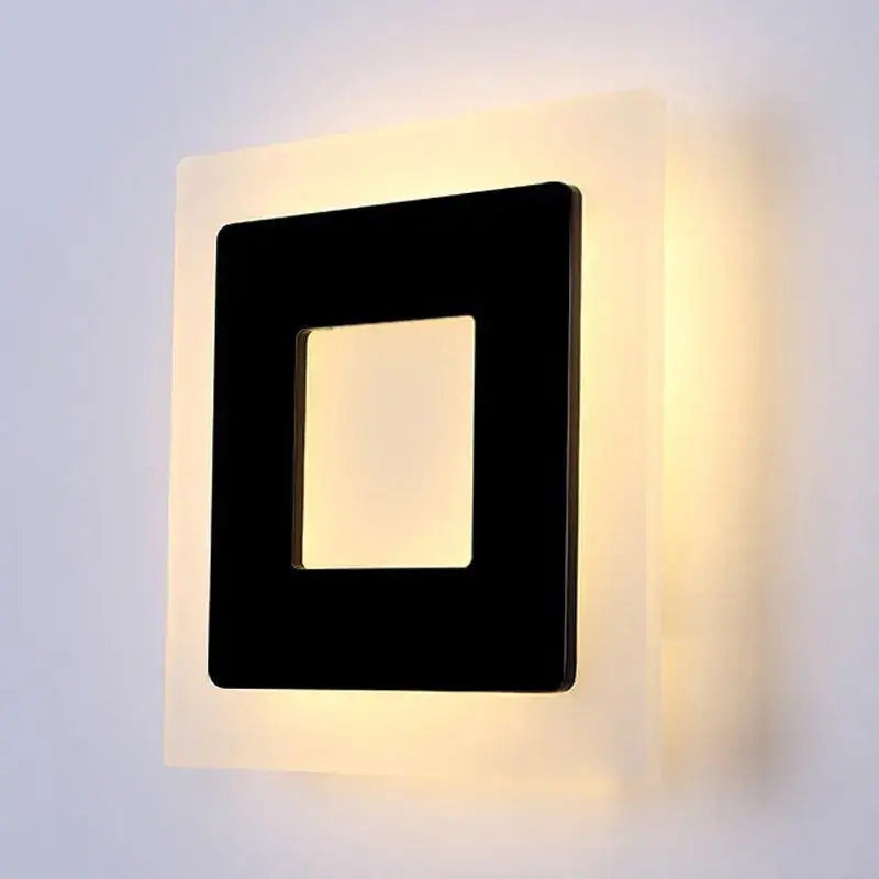 Applique Murale Moderne Led Design Carré Noir Pour Salon