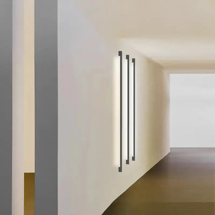 Applique Murale Moderne Verticale LED Noire Design Linéaire
