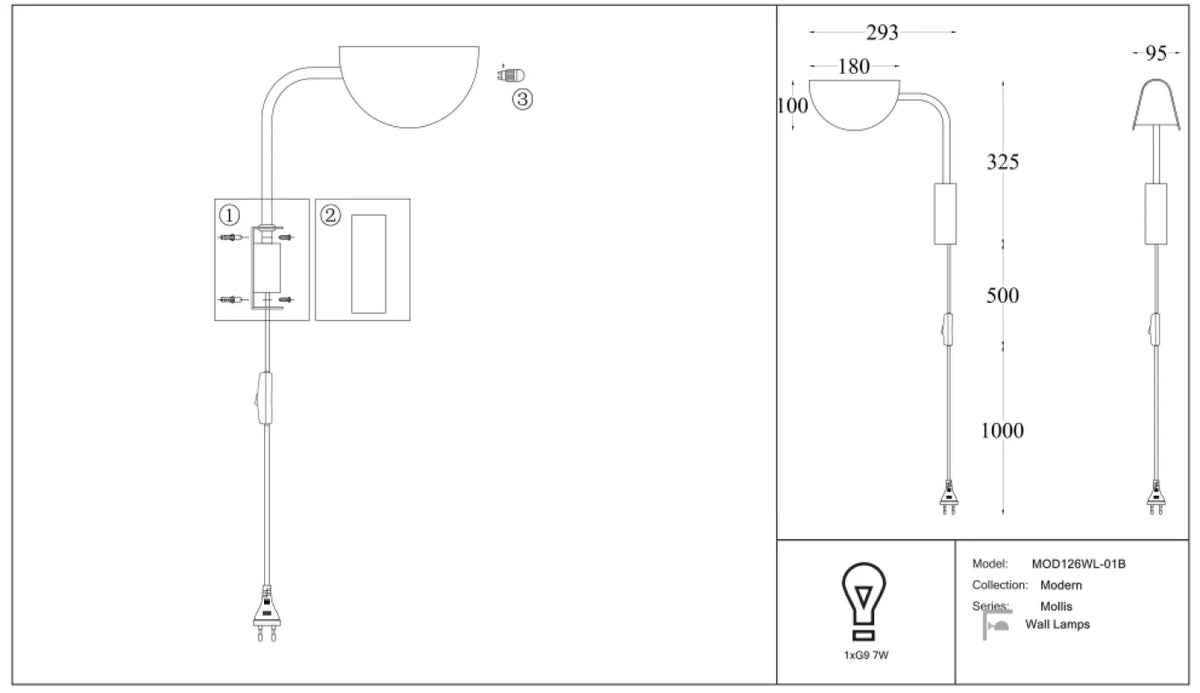 Schéma d'installation du luminaire