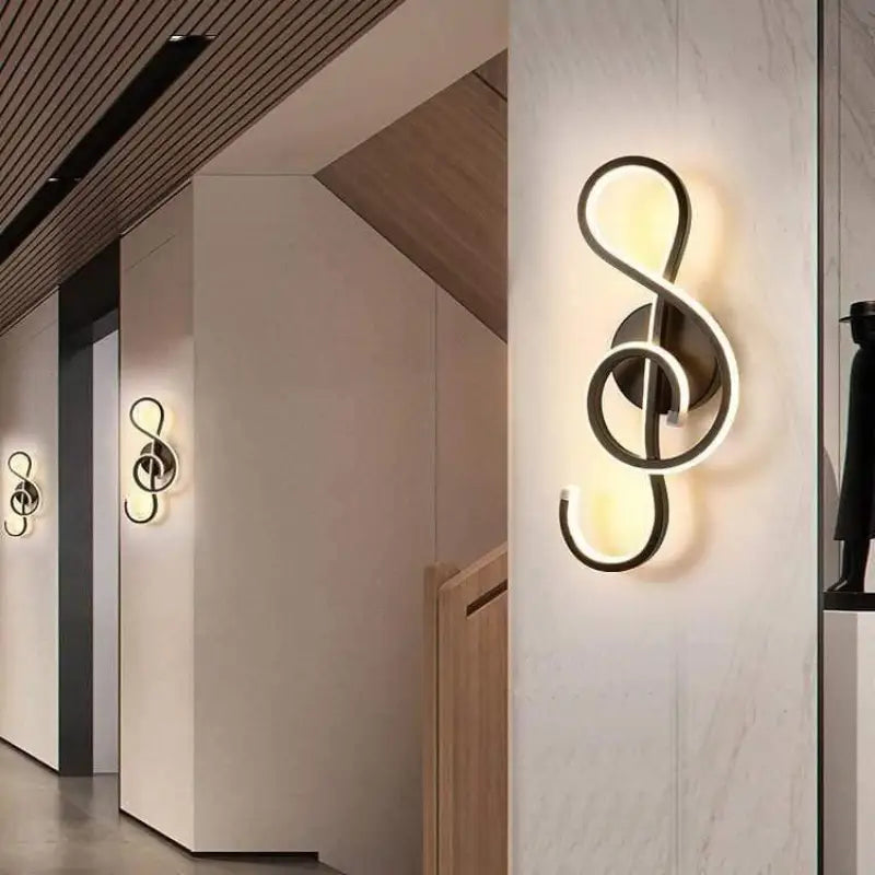 Applique Mural Moderne en Acrylique Forme Musicale