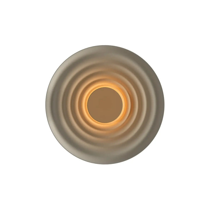 Applique murale nami disque ondulé avec lumière circulaire à anneaux concentriques et centre lumineux chaud