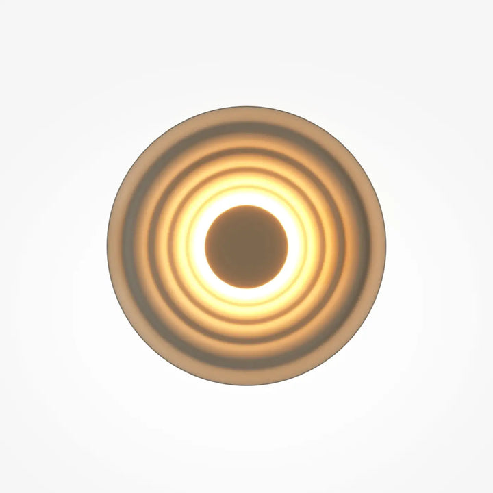 Applique murale nami disque ondulé à led circulaire avec anneaux concentriques et lumière chaude centrale