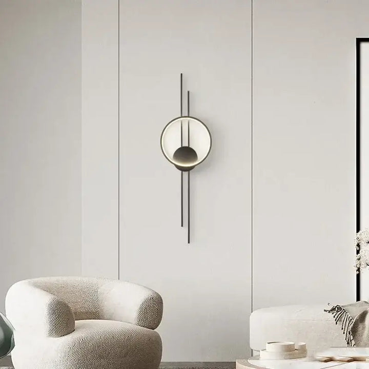 Applique murale noir à LED pour couloir d'appartement

