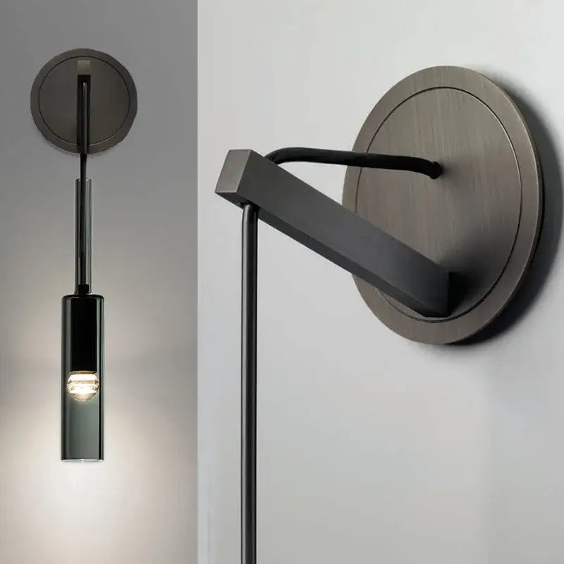 Applique Murale Noir Matte En Aluminium Design Élégant