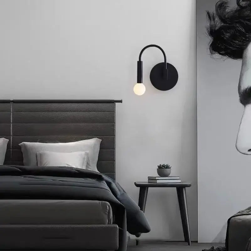 Applique Murale Noir Minimaliste Idéal Pour Une Chambre Moderne