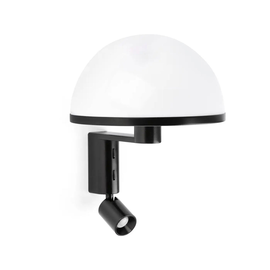 Applique murale Dome noire avec liseuse LED de Faro Barcelona