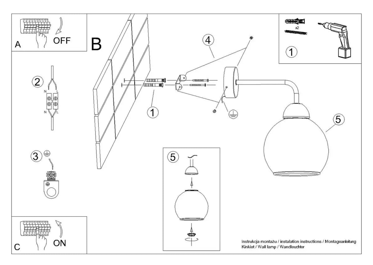Schéma d'installation du luminaire