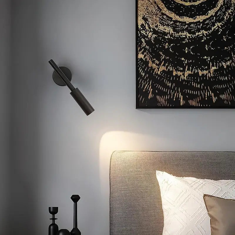 Applique Murale Noire Design En Tube Aluminium