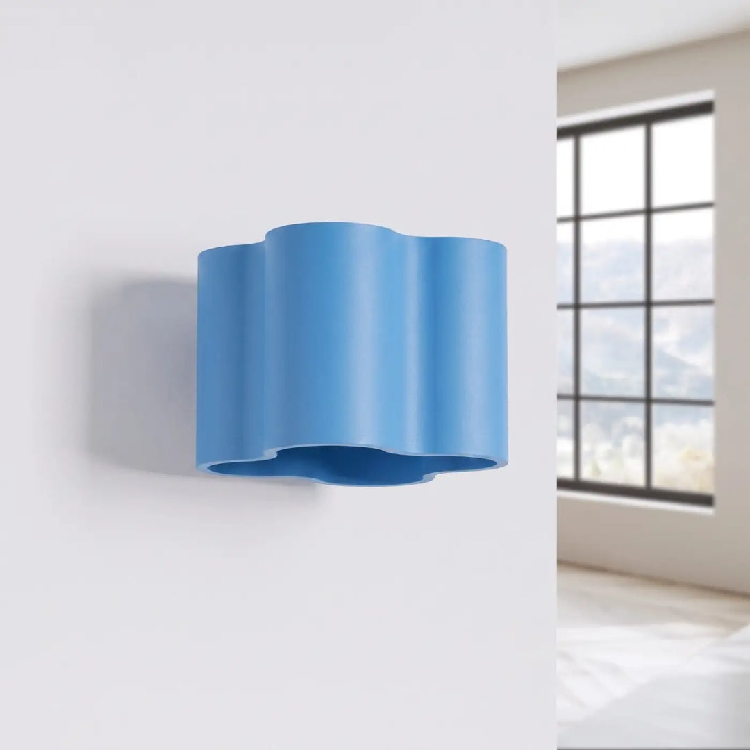 Applique murale Ovio en aluminium bleu azur, éteinte