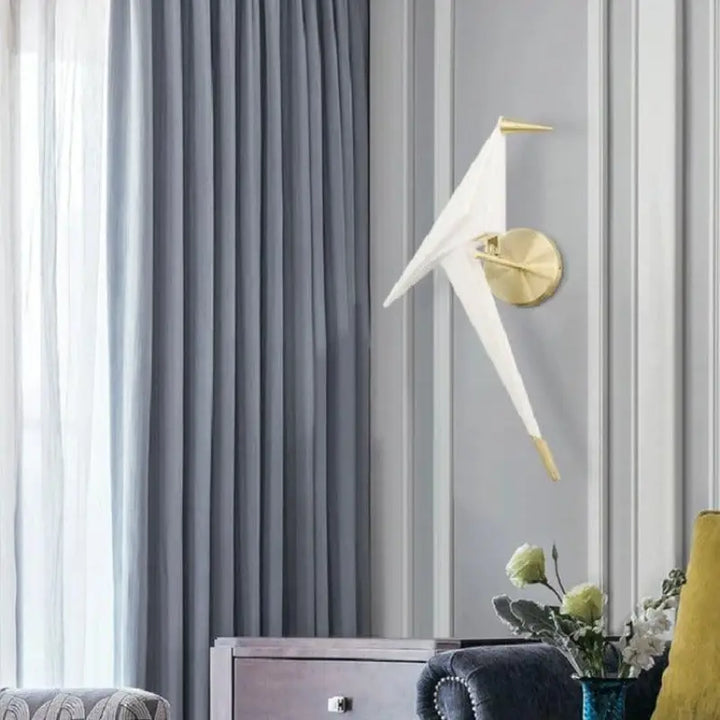 Applique Murale Oiseau Moderne Dorée